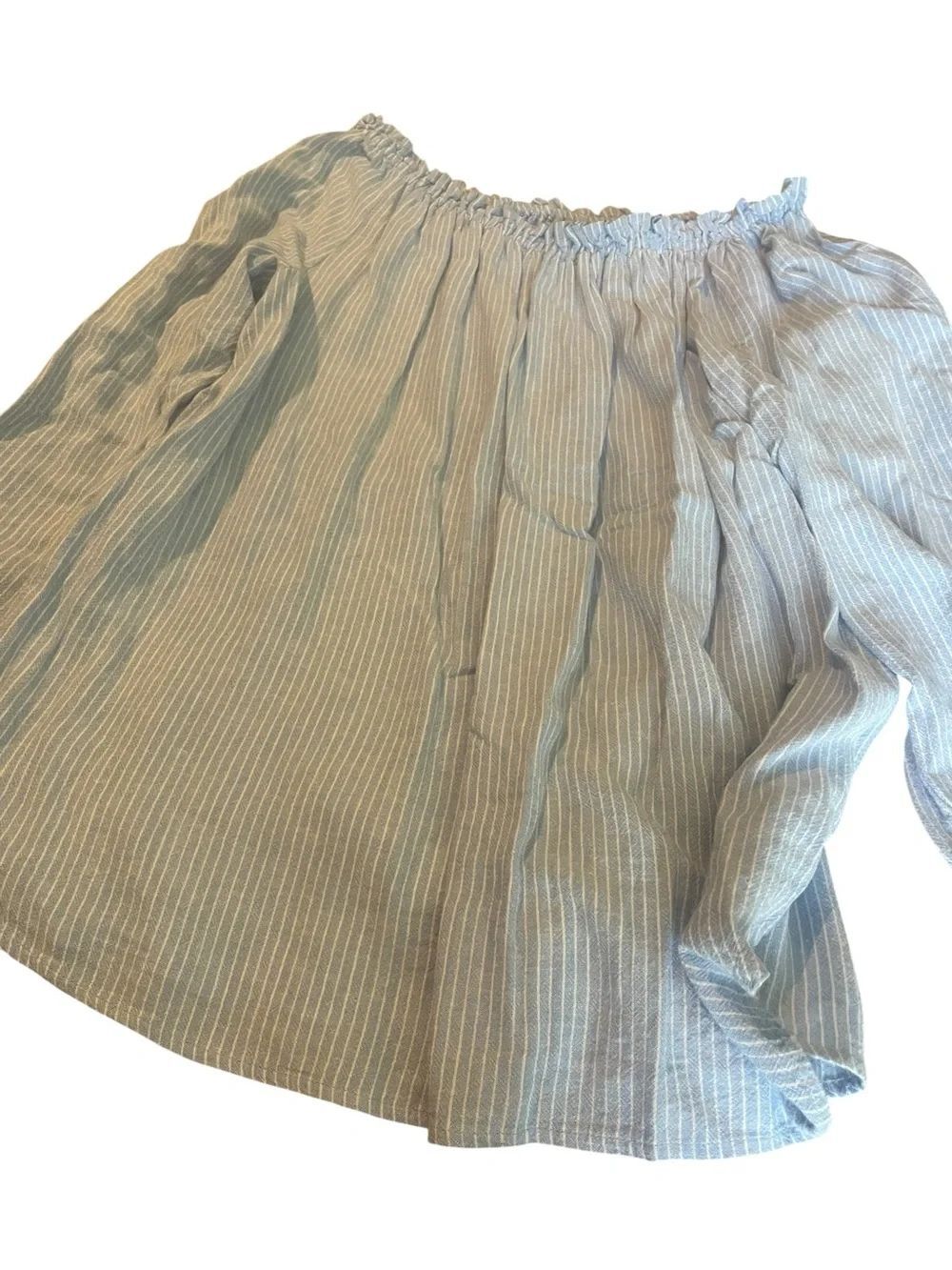 Jones NY size XL Striped Light Blue Off-Shoulder Women's Skirt